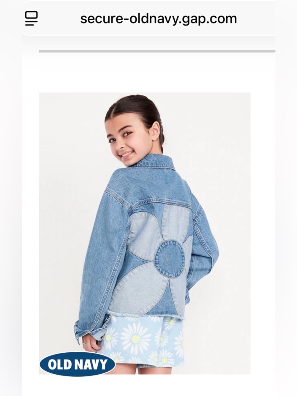 Old Navy Girls Light Wash Cropped Denim Jacket